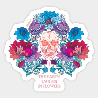 Skull flowers colorful edition Sticker